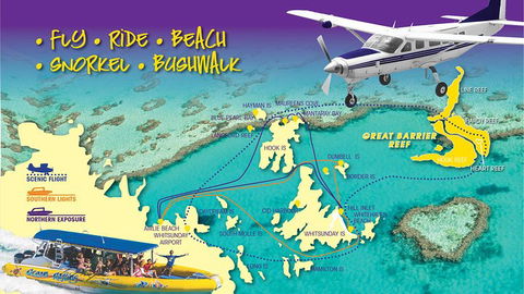 Scenic Flight - Great Barrier Reef, Heart Reef, Whitehaven Beach & Hill Inlet! - Accommodation NSW 0